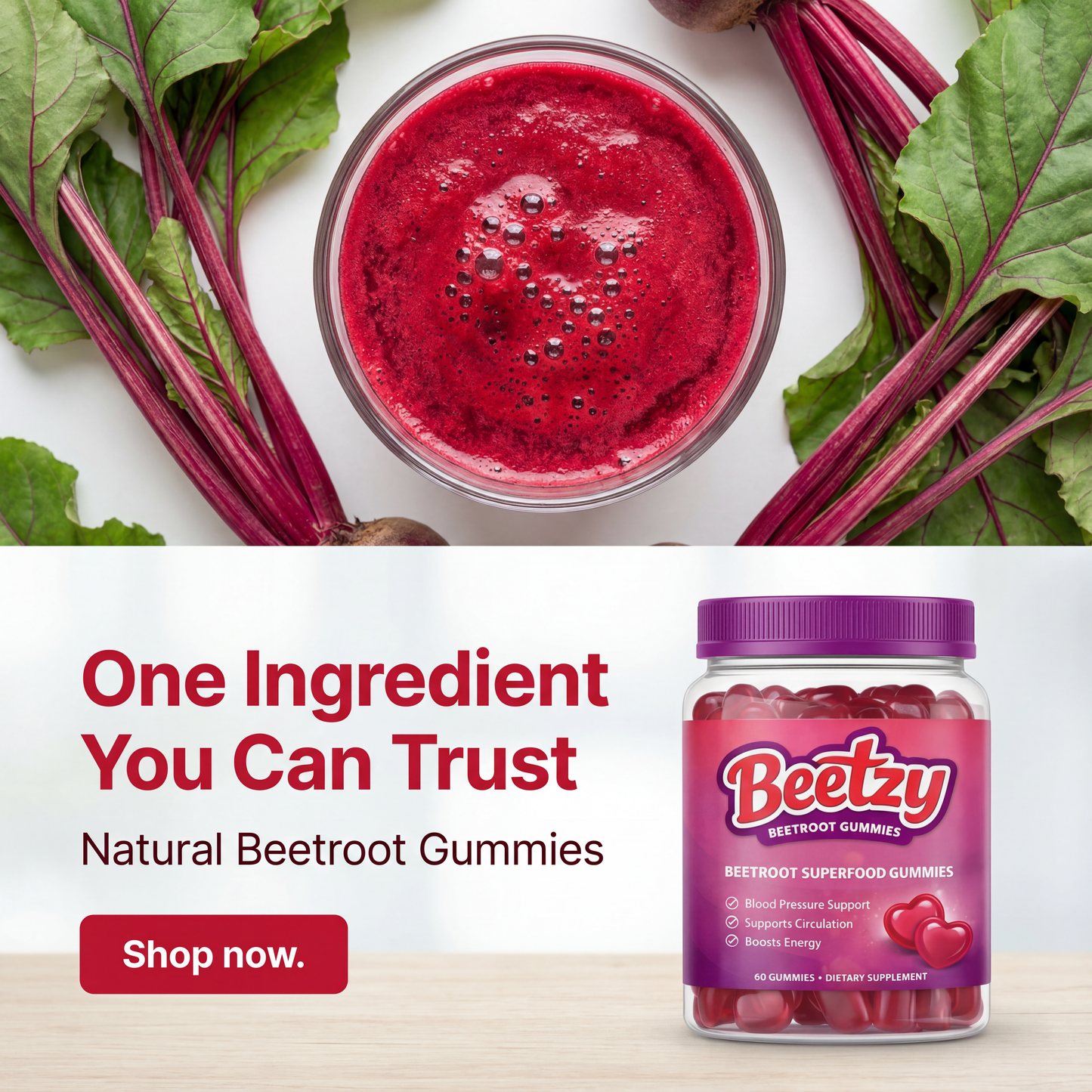 Beetzy Organic Beetroot Gummies