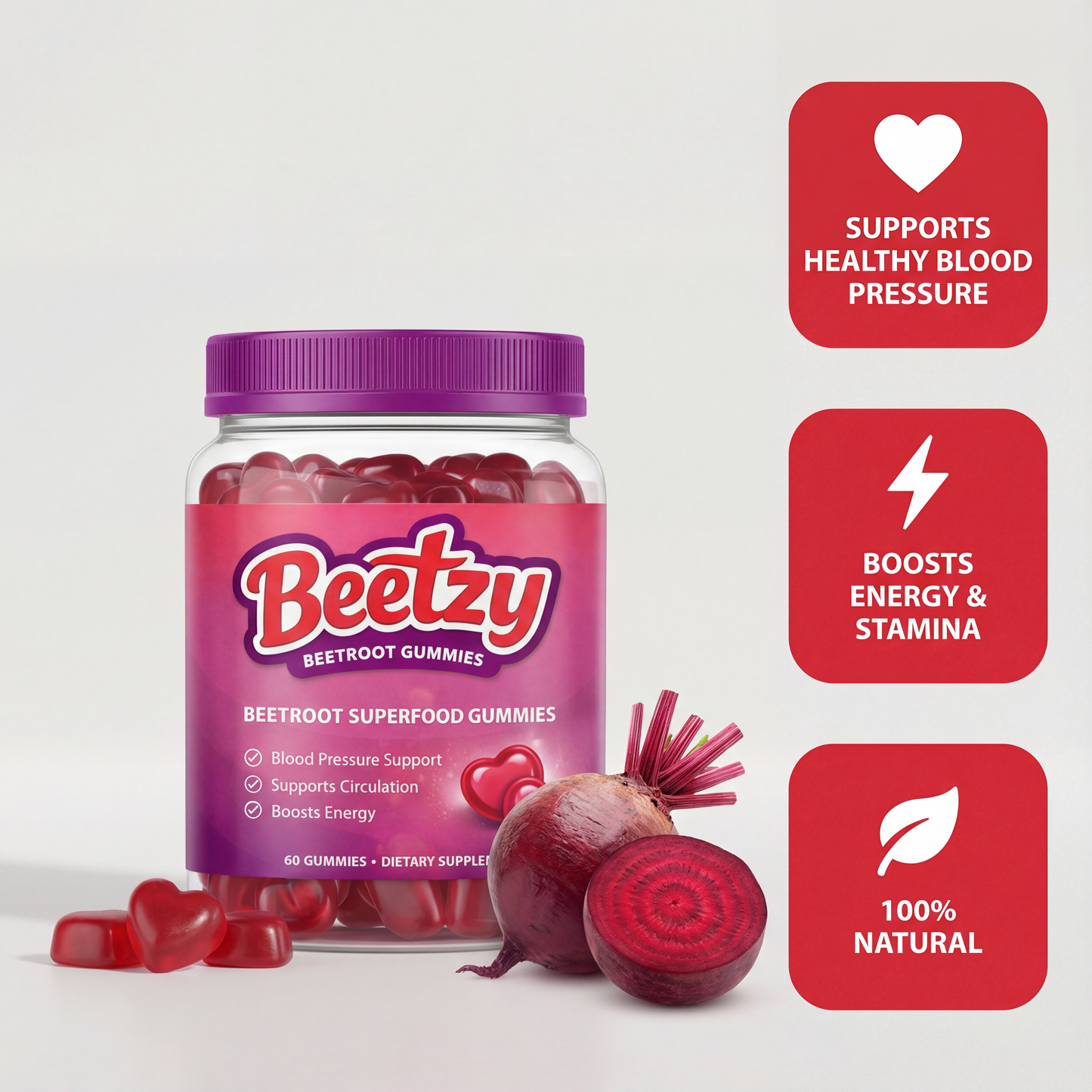 Beetzy Organic Beetroot Gummies